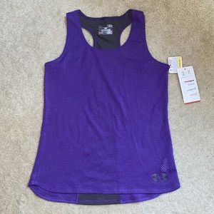 Under Armour Youth Mesh Raceback Purple Tank Top